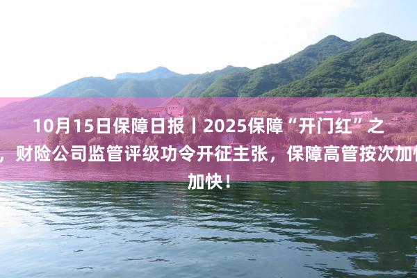 10月15日保障日报丨2025保障“开门红”之变，财险公司监管评级功令开征主张，保障高管按次加快！