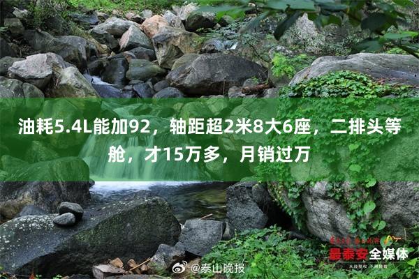 油耗5.4L能加92，轴距超2米8大6座，二排头等舱，才15万多，月销过万